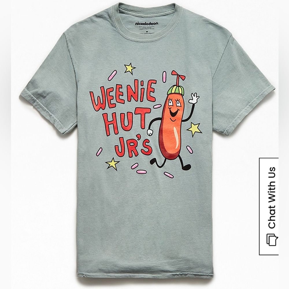 NWT PacSun SpongeBob Men’s Weenie Hut JR’s T Shirt Large New